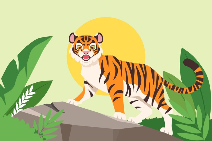 मुफ़्त वेक्टर अंतर्राष्ट्रीय टाइगर दिवस जागरूकता के लिए फ्लैट बैकग्राउंड