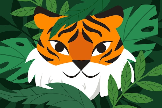 Flat background for international tiger day awareness