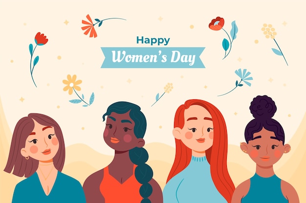 Free vector flat background for international women's day celebration