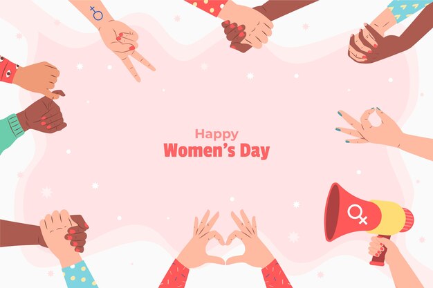 Flat background for international women's day celebration