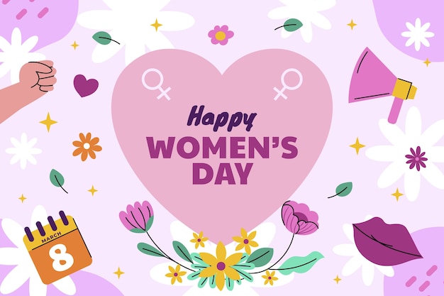 Free vector flat background for international women's day celebration