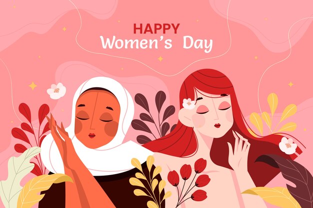 Flat background for international women's day celebration