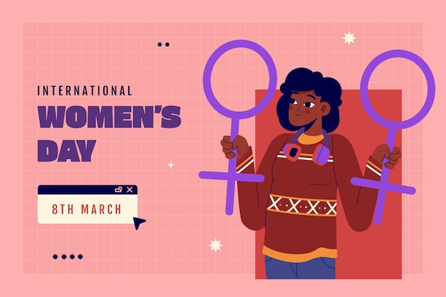 Flat background for international women's day celebration