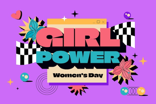 Flat background for international women's day celebration