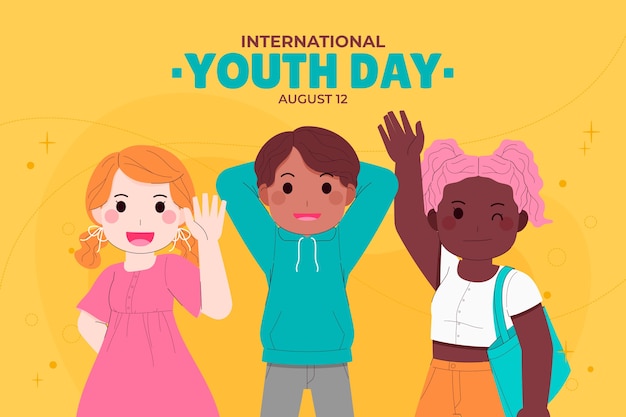 Flat background for international youth day