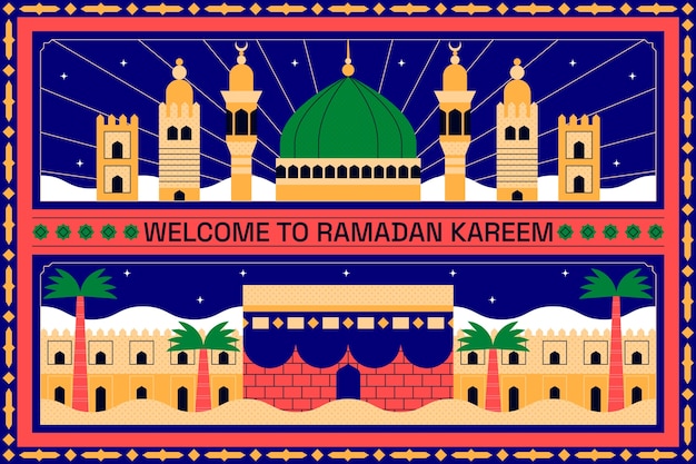 Free vector flat background for islamic ramadan celebration