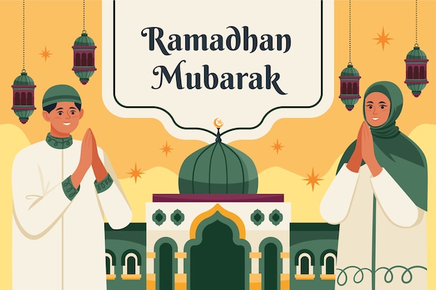 Free vector flat background for islamic ramadan celebration