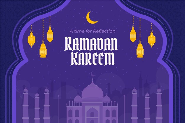 Flat background for islamic ramadan celebration