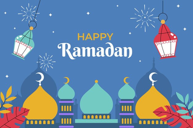 Flat background for islamic ramadan celebration