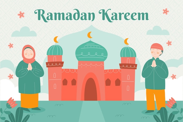 Free Vector flat background for islamic ramadan celebration