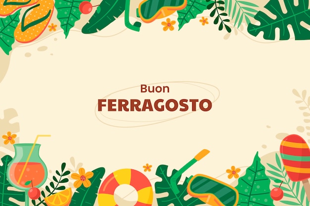 Плоский фон для летнего празднования итальянского феррагосто