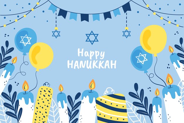 유대인 들 의 하누카 축제 의 평평 한 배경
