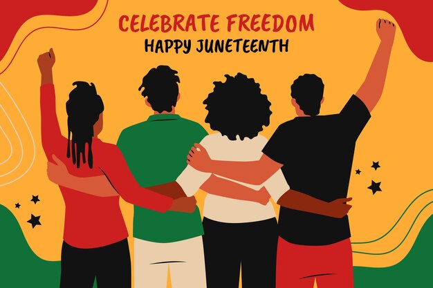 Flat background for juneteenth celebration