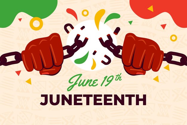Flat background for juneteenth celebration