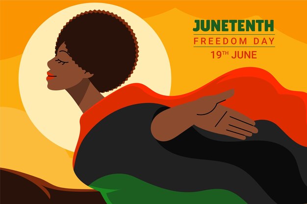 Flat background for juneteenth celebration