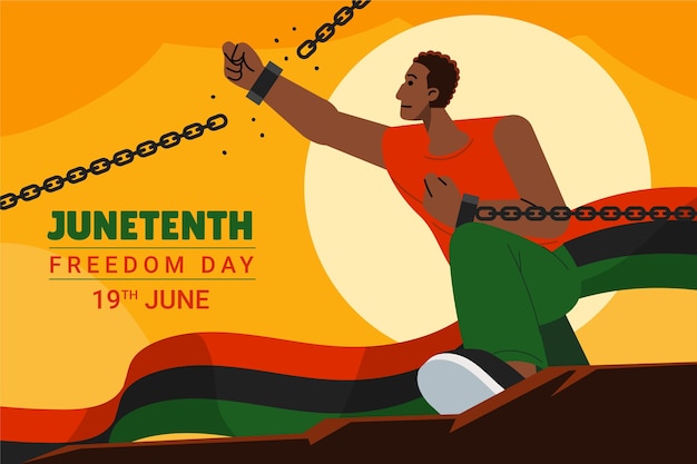 Free vector flat background for juneteenth celebration