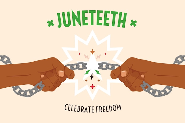 Juneteenth 축 하에 대 한 평면 배경