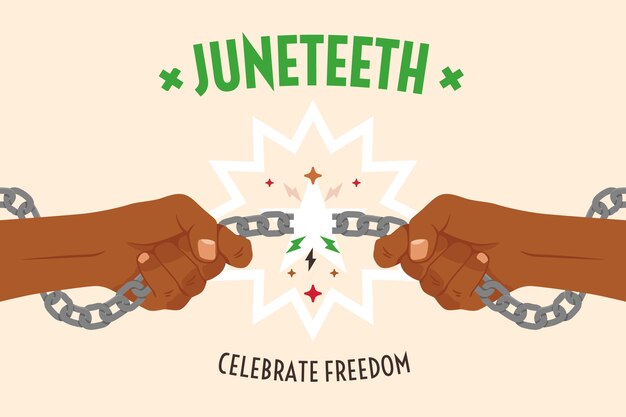 Juneteenth 축 하에 대 한 평면 배경