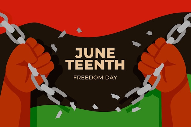 Free vector flat background for juneteenth celebration