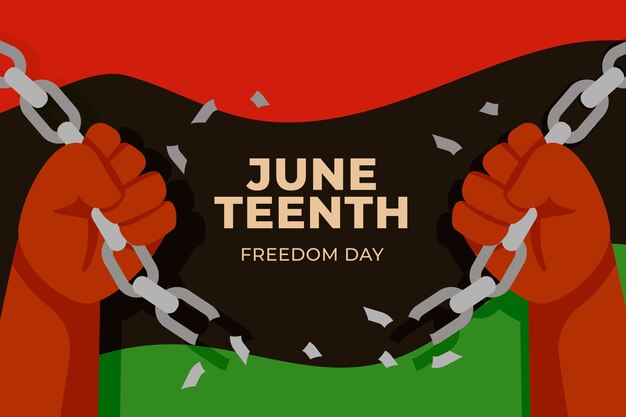 Flat background for juneteenth celebration