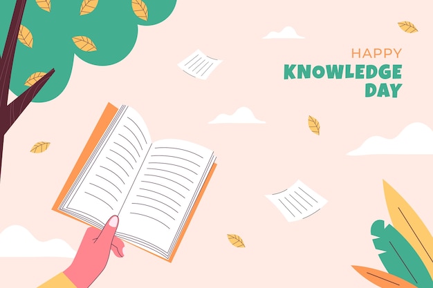 Free vector flat background for knowledge day celebration