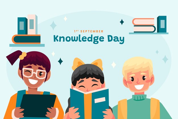 Flat background for knowledge day celebration