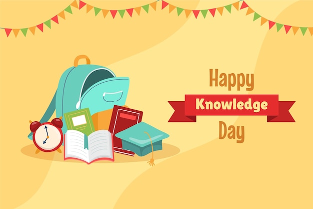 Flat background for knowledge day celebration