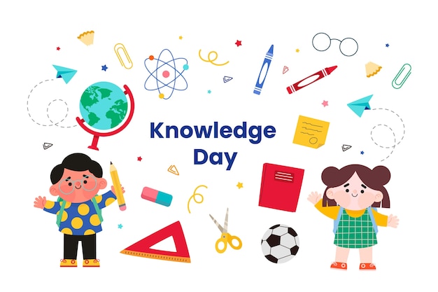 Flat background for knowledge day celebration