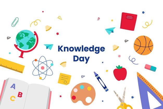 Flat background for knowledge day celebration