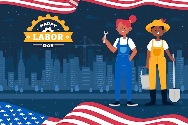 Free vector flat background for labor day celebration