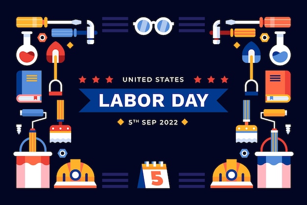 Free vector flat background for labor day celebration