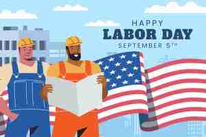 Free vector flat background for labor day celebration