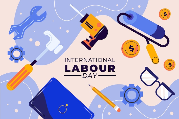 Free Vector flat background for labour day celebration