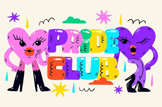 flat background for lgbtqi pride month celebration