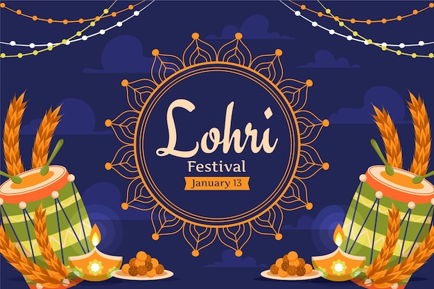 Lohri 축제의 평면 배경