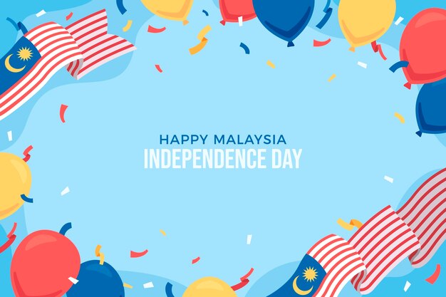 Flat background for malaysia independence day