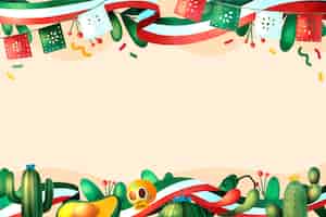 Free vector flat background for mexico independence celebration