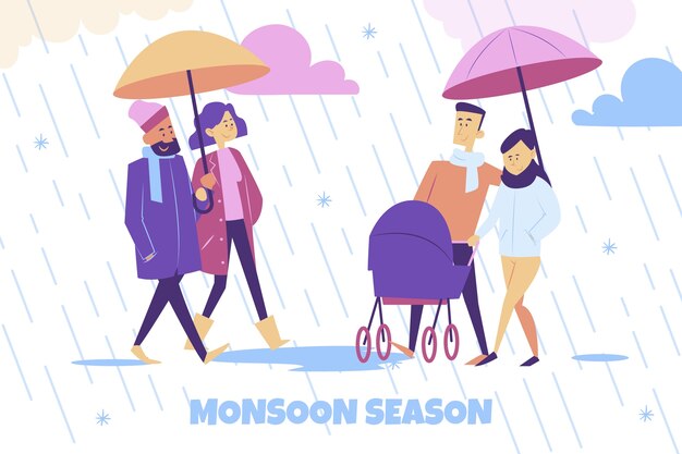 Flat background for monsoon season sale