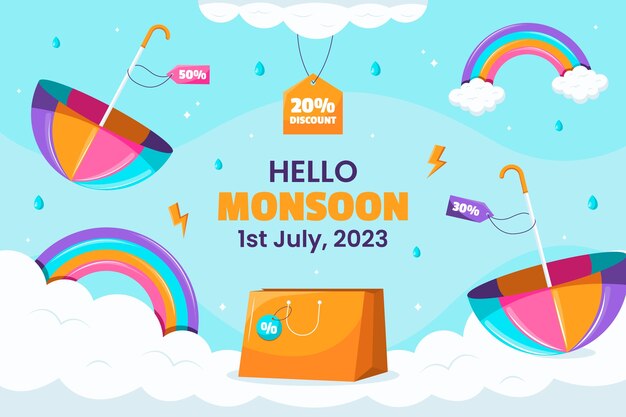flat background for monsoon season sale