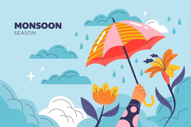 Flat background for monsoon season