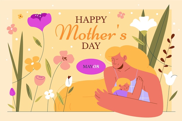 Flat background for mother's day celebration