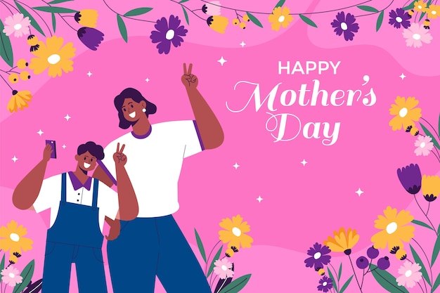 Free vector flat background for mother's day celebration