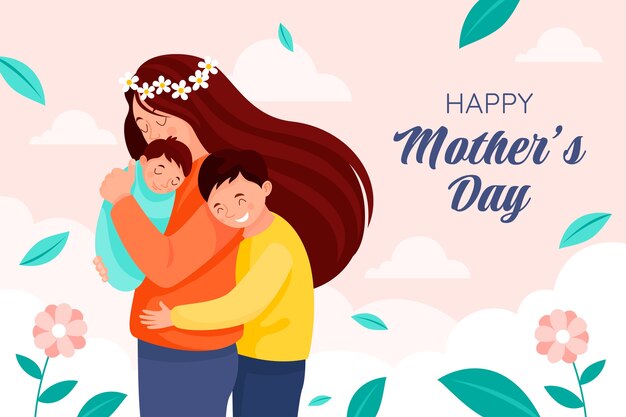 Flat background for mother's day celebration