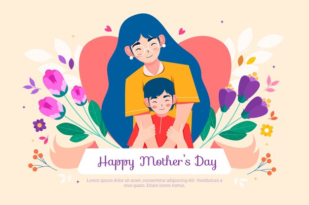 Flat background for mother's day celebration