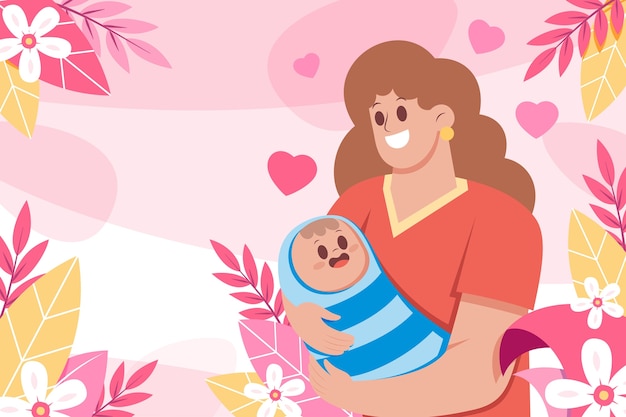 Free vector flat background for mother's day celebration