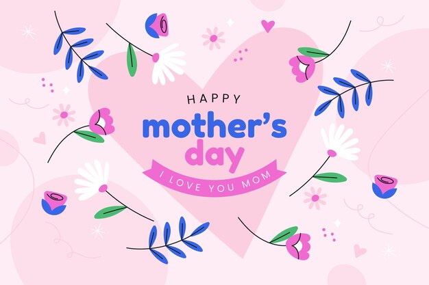 Flat background for mother's day celebration