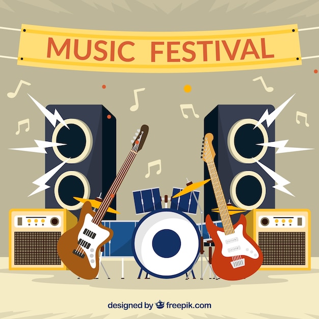 Flat background for a music festival