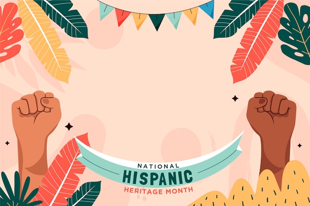 Free vector flat background for national hispanic heritage month