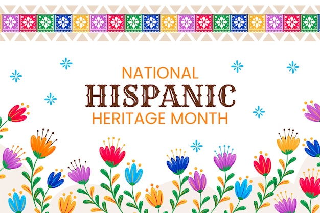 Flat background for national hispanic heritage month