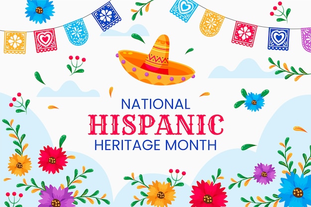 Free vector flat background for national hispanic heritage month